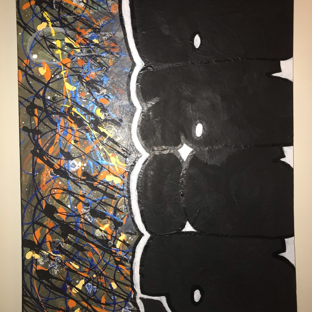 Custom canvas “DRIP” throwie w splatter